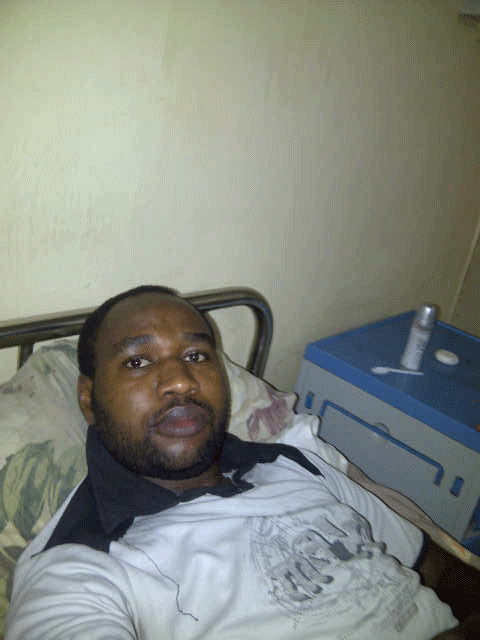 Mubarak Bala from his bed in Aminu Kano Teaching Hospital