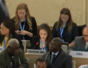 IHEU Director of Advocacy, Elizabeth O'Casey at the UN Human Rights Council