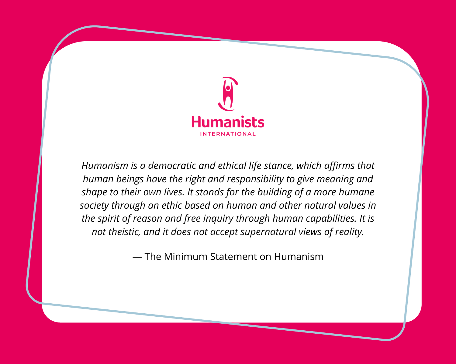 The Minimum Statement on Humanism